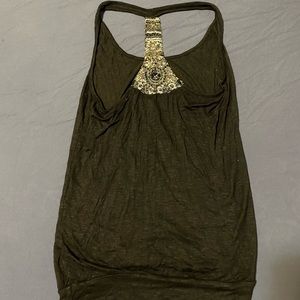 Beaded designer tank top